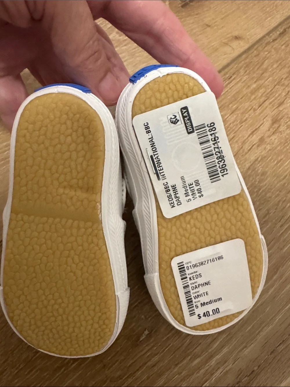 Keds White Girls Mary Jane Shoes with Flower Accent